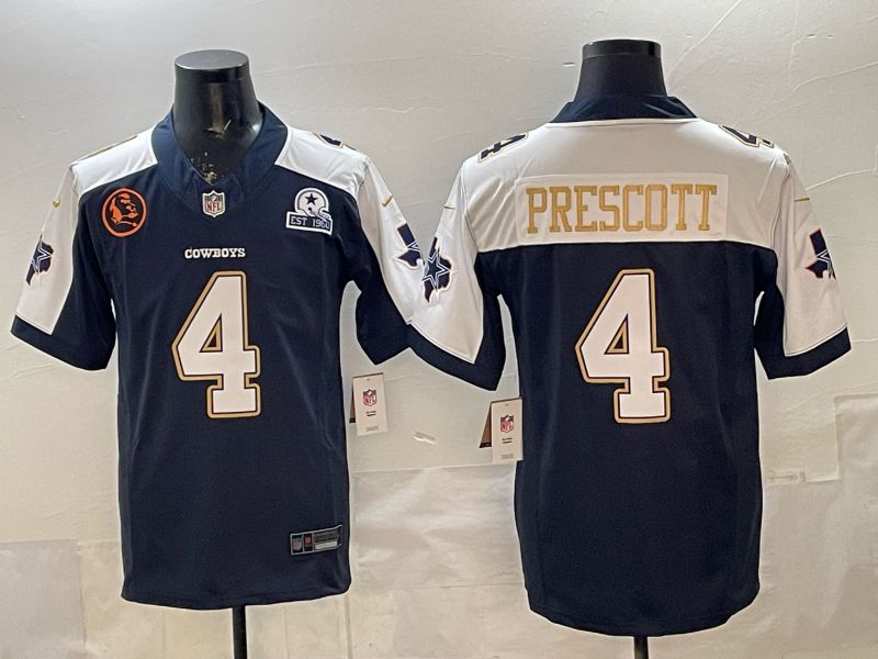 Men 2026 Dallas Cowboys #4 Prescott blue 6th generation Nike Limited NFL Jersey style 01->dallas cowboys->NFL Jersey